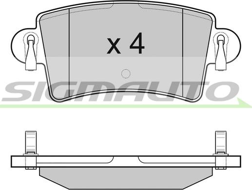 SIGMAUTO SPB074 - Тормозные колодки, дисковые, комплект autospares.lv