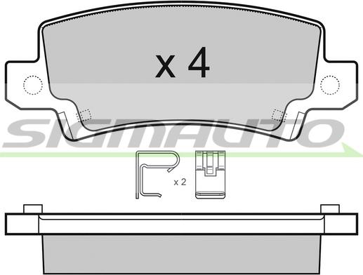 SIGMAUTO SPB070 - Тормозные колодки, дисковые, комплект autospares.lv