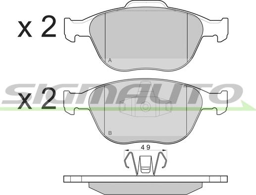 SIGMAUTO SPB078 - Тормозные колодки, дисковые, комплект autospares.lv