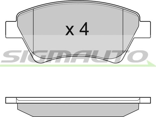 SIGMAUTO SPB072 - Тормозные колодки, дисковые, комплект autospares.lv