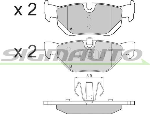 SIGMAUTO SPB194 - Тормозные колодки, дисковые, комплект autospares.lv