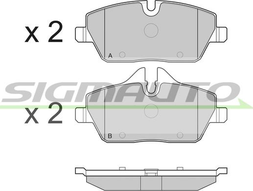 SIGMAUTO SPB195 - Тормозные колодки, дисковые, комплект autospares.lv