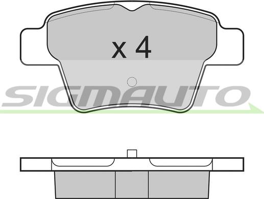 SIGMAUTO SPB198 - Тормозные колодки, дисковые, комплект autospares.lv