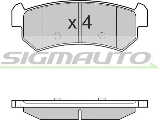 SIGMAUTO SPB148 - Тормозные колодки, дисковые, комплект autospares.lv