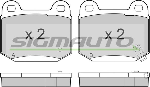 SIGMAUTO SPB159 - Тормозные колодки, дисковые, комплект autospares.lv