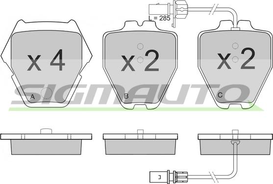 SIGMAUTO SPB151 - Тормозные колодки, дисковые, комплект autospares.lv