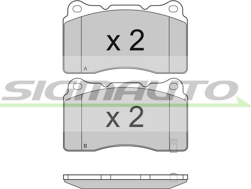 SIGMAUTO SPB157 - Тормозные колодки, дисковые, комплект autospares.lv