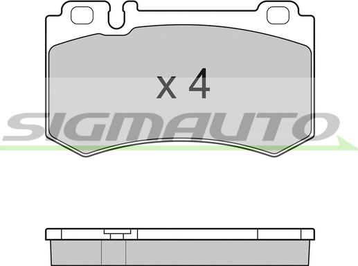 SIGMAUTO SPB164 - Тормозные колодки, дисковые, комплект autospares.lv