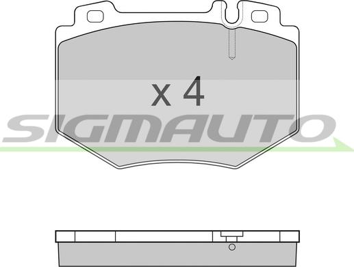SIGMAUTO SPB166 - Тормозные колодки, дисковые, комплект autospares.lv
