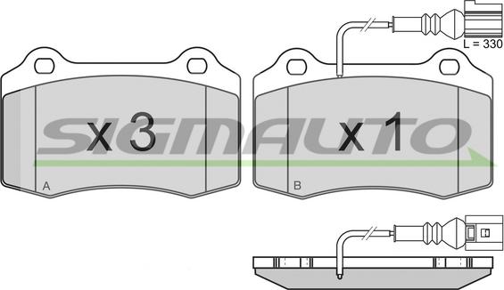 SIGMAUTO SPB161 - Тормозные колодки, дисковые, комплект autospares.lv