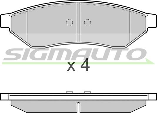 SIGMAUTO SPB162 - Тормозные колодки, дисковые, комплект autospares.lv