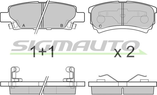 SIGMAUTO SPB106 - Тормозные колодки, дисковые, комплект autospares.lv