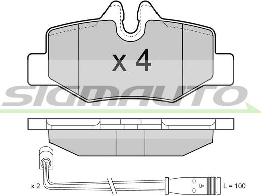 SIGMAUTO SPB101 - Тормозные колодки, дисковые, комплект autospares.lv