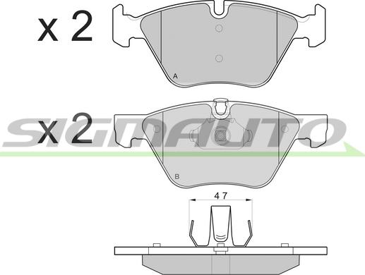 SIGMAUTO SPB108 - Тормозные колодки, дисковые, комплект autospares.lv