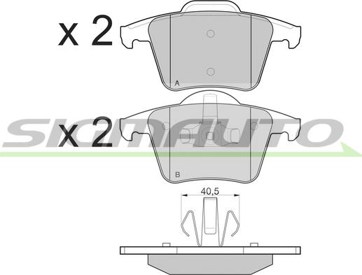 SIGMAUTO SPB110 - Тормозные колодки, дисковые, комплект autospares.lv