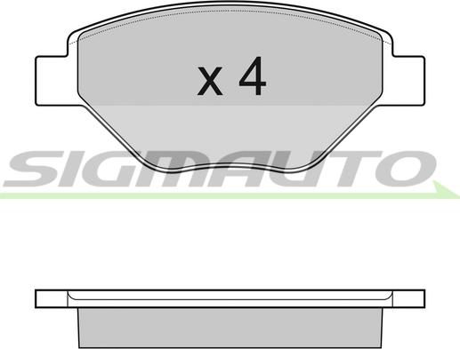 SIGMAUTO SPB113 - Тормозные колодки, дисковые, комплект autospares.lv