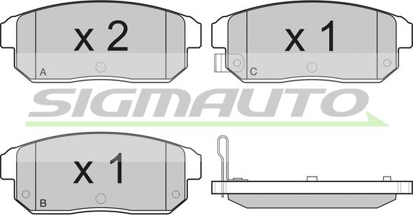 SIGMAUTO SPB184 - Тормозные колодки, дисковые, комплект autospares.lv