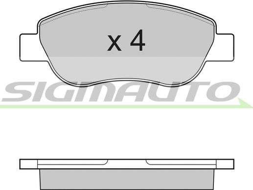 SIGMAUTO SPB186 - Тормозные колодки, дисковые, комплект autospares.lv