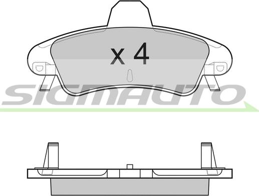 SIGMAUTO SPB188 - Тормозные колодки, дисковые, комплект autospares.lv