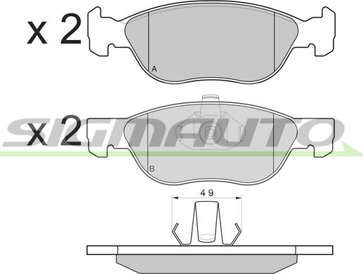 SIGMAUTO SPB131 - Тормозные колодки, дисковые, комплект autospares.lv