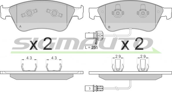 SIGMAUTO SPB137 - Тормозные колодки, дисковые, комплект autospares.lv