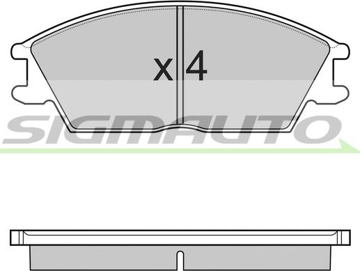 SIGMAUTO SPB124 - Тормозные колодки, дисковые, комплект autospares.lv