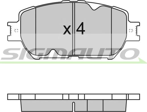 SIGMAUTO SPB126 - Тормозные колодки, дисковые, комплект autospares.lv