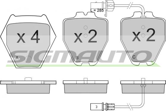 SIGMAUTO SPB121 - Тормозные колодки, дисковые, комплект autospares.lv