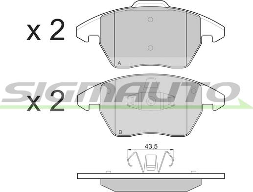 SIGMAUTO SPB174 - Тормозные колодки, дисковые, комплект autospares.lv