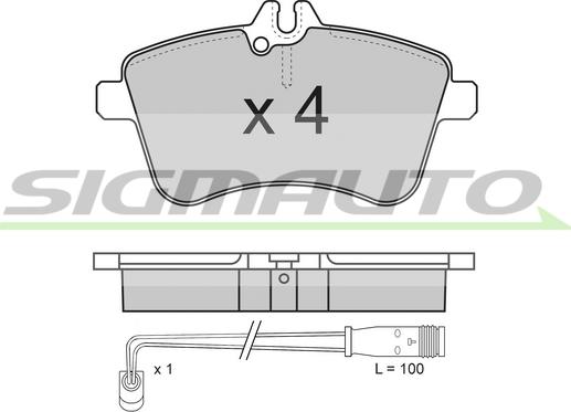 SIGMAUTO SPB172 - Тормозные колодки, дисковые, комплект autospares.lv