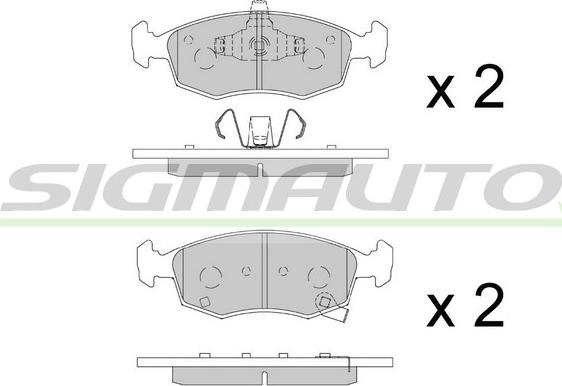 SIGMAUTO SPB891 - Тормозные колодки, дисковые, комплект autospares.lv