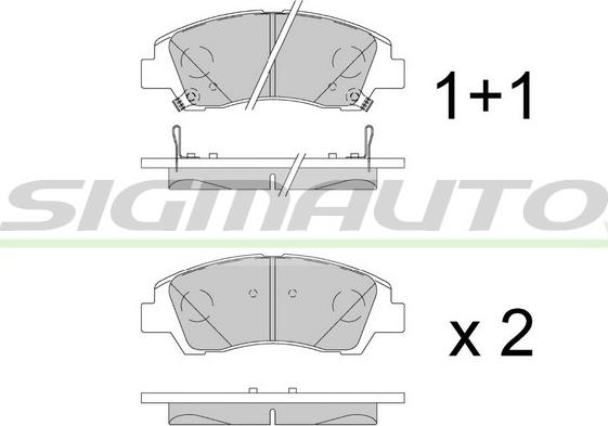 SIGMAUTO SPB893 - Тормозные колодки, дисковые, комплект autospares.lv