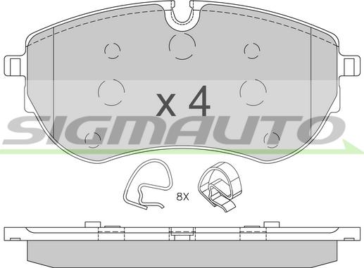 SIGMAUTO SPB849 - Тормозные колодки, дисковые, комплект autospares.lv