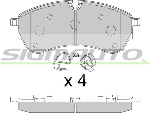 SIGMAUTO SPB846 - Тормозные колодки, дисковые, комплект autospares.lv