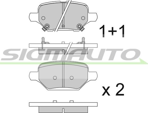 SIGMAUTO SPB840 - Тормозные колодки, дисковые, комплект autospares.lv