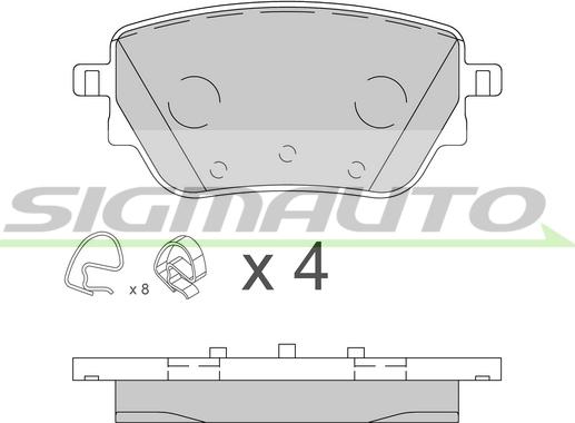 SIGMAUTO SPB855 - Тормозные колодки, дисковые, комплект autospares.lv