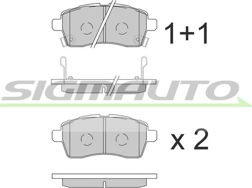 SIGMAUTO SPB858 - Тормозные колодки, дисковые, комплект autospares.lv