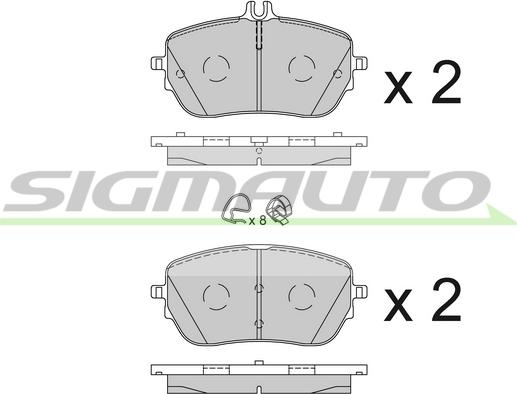 SIGMAUTO SPB853 - Тормозные колодки, дисковые, комплект autospares.lv