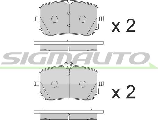 SIGMAUTO SPB865 - Тормозные колодки, дисковые, комплект autospares.lv