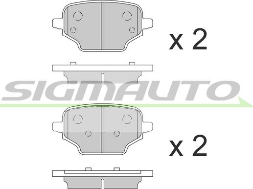 SIGMAUTO SPB863 - Тормозные колодки, дисковые, комплект autospares.lv