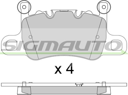 SIGMAUTO SPB804 - Тормозные колодки, дисковые, комплект autospares.lv