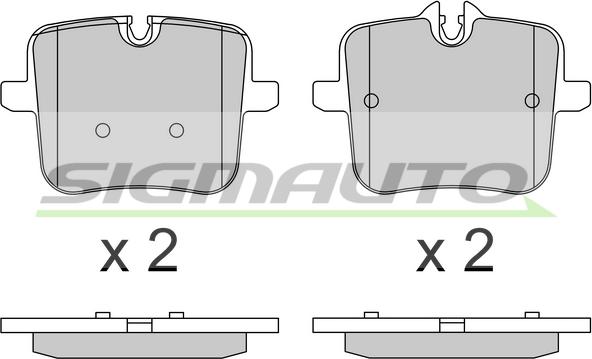 SIGMAUTO SPB805 - Тормозные колодки, дисковые, комплект autospares.lv