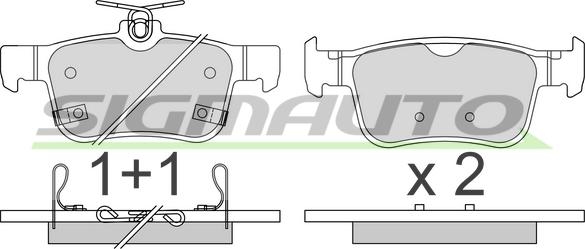 SIGMAUTO SPB806 - Тормозные колодки, дисковые, комплект autospares.lv