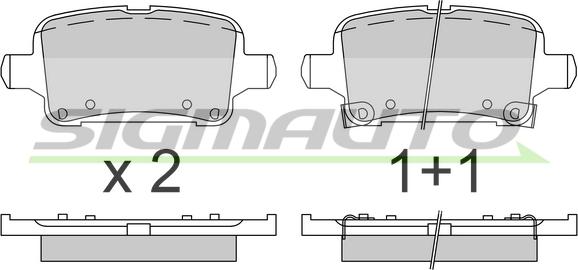 SIGMAUTO SPB803 - Тормозные колодки, дисковые, комплект autospares.lv