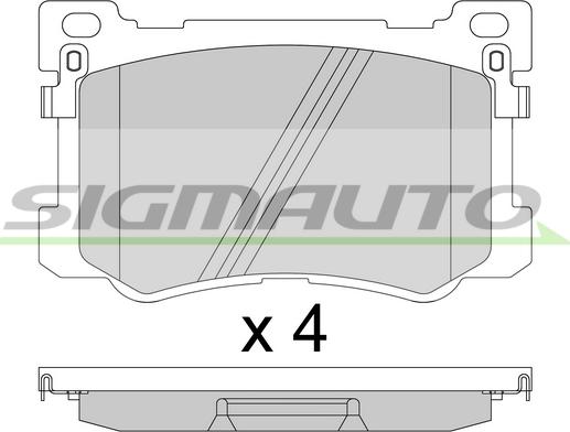 SIGMAUTO SPB813 - Тормозные колодки, дисковые, комплект autospares.lv