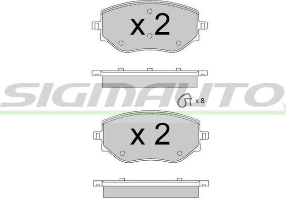 SIGMAUTO SPB889 - Тормозные колодки, дисковые, комплект autospares.lv