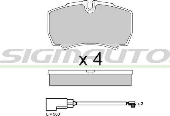 SIGMAUTO SPB888 - Тормозные колодки, дисковые, комплект autospares.lv