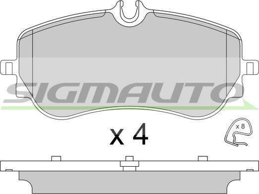 SIGMAUTO SPB836 - Тормозные колодки, дисковые, комплект autospares.lv