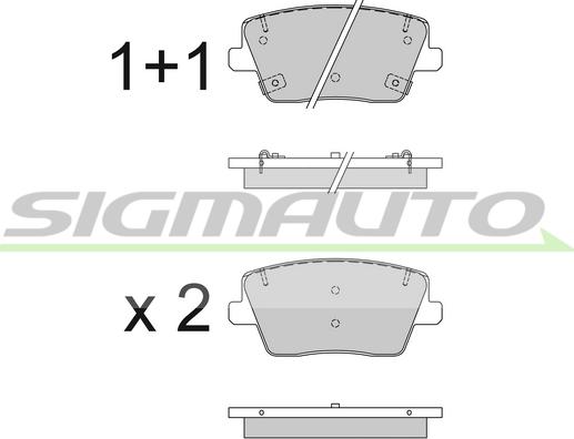 SIGMAUTO SPB831 - Тормозные колодки, дисковые, комплект autospares.lv