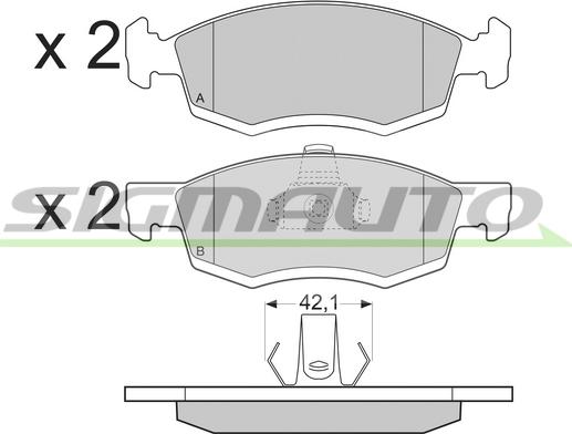 SIGMAUTO SPB391 - Тормозные колодки, дисковые, комплект autospares.lv